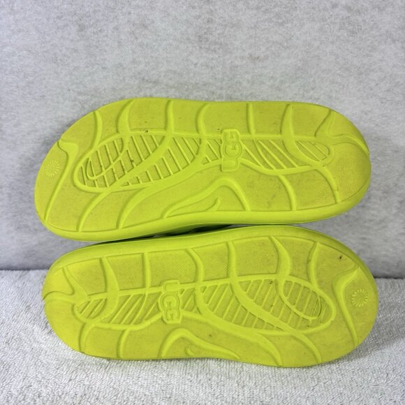 UGG Kids Sport Yeah Slides Size K2 Neon Lime Green Slip Ons - Picture 11 of 13